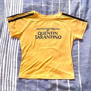 Written and Directed By Quentin Tarantino Yellow Slim Cropped Shirt [Size S] 💛